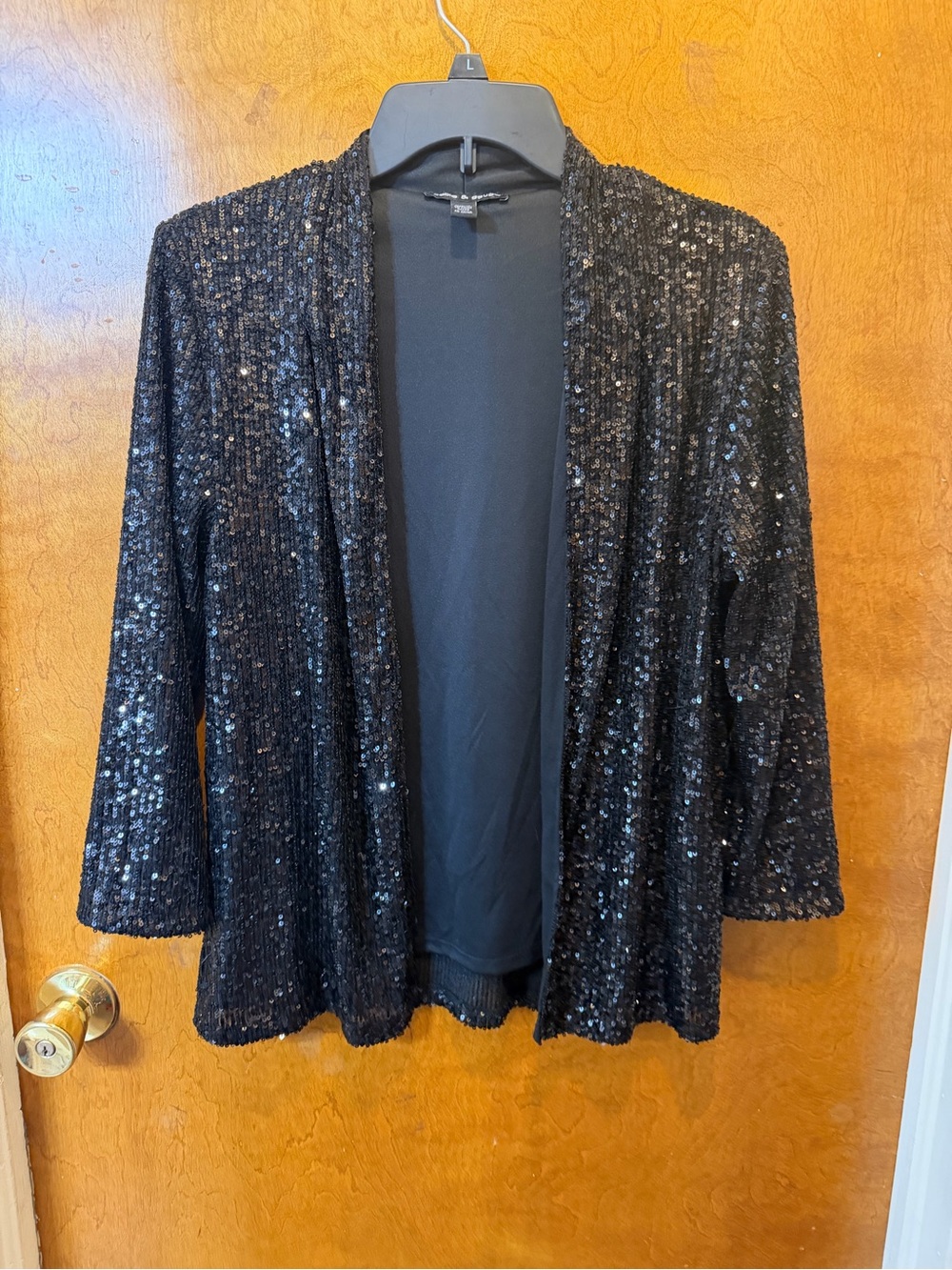 Women's Black Sequin Blazer Jacket size medium by cable & gauge